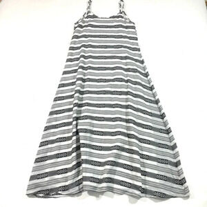 Garnet Hill Embroidered Maxi Dress Black White Stripe